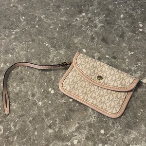 Michael Kors Light Pink and Cream Wristlet